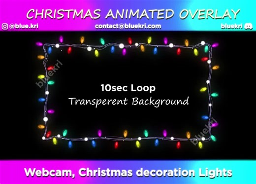 Twitch Animated Christmas Lights Webcam Overlay / Holiday Twitch Webcam Overlay | Animated Cozy Christmas Light Chain Frame for Streamer - Etsy