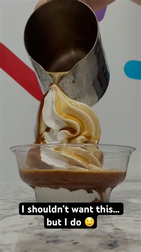 Hot Caramel Over Ice Cream 🤤