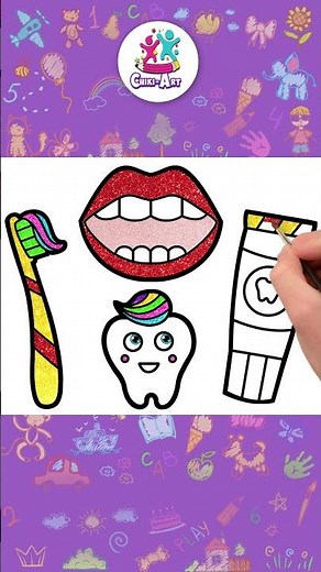 How to Draw Toothpaste & Brush! 🦷✨ Easy Kids Art #shorts