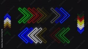 Red yellow white green and black colored arrow stroke animation transition background. Loopable arrow background in 4K 60fps. Juneteenth Background.