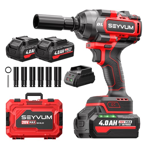 Open Box Cordless Impact Wrench 1/2 Inch, 900Ft-lbs (1200N.m) Brushless Impact Gun, 20V High Torque Power Impact Driver, 3500RPM w/ 2x 4.0 Battery, 3 Variable Speeds for Car/Truck RV/Mower