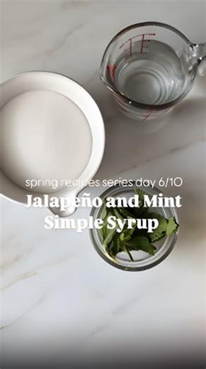 Jalapeno and mint simple syrup for drinks and desserts
