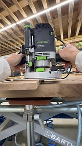 The Festool OF 2200 router makes flush trimming tabletop inlays clean, controlled, and precise — helping achieve seamless results without over-sanding or tear-out. | Festool
