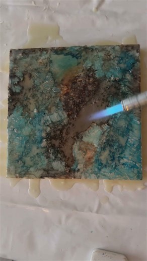 Encaustic Art in Seconds #encausticart #healingart #painting #artworkshop #workofart #encaustic #art