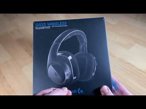 Logitech G533 Wireless Gaming-Headset 7.1 Surround Sound DTS Headphone 3D Pro-G unboxing + Anleitung