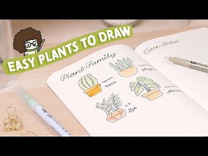 🌵 EASY Plants to Draw in UNDER 5 MIN! ✏️ Monstera, Cactus, & More