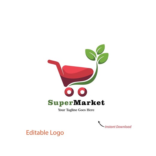 Minimal Grocery Store Logo / Fresh Food Market Design - Etsy