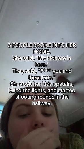 Mother Defends Her Children from Intruders