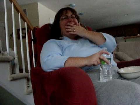 mom laughing hysterically at...nothing.