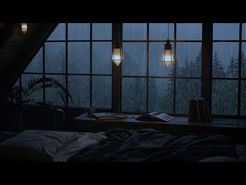 Gentle rain sound outside the window lulls you into a peaceful sleep - a cozy slumber