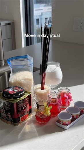 Tuệ on Instagram: "Intention setting for my new space while honoring my tradition & culture 🙇🏻‍♀️ The first person to walk through the door of a new space really sets the tone so I had to come correct. This is a Vietnamese housewarming ritual to invite my ancestors to protect my home & let the spirits on the land know that I come in peace. • Salt & Rice are considered essential for “filling” the home with prosperity and abundance. They represent a life that will never suffer from scarcity, e