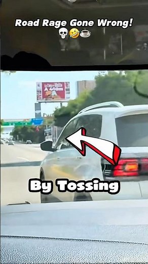 Road Rage Backfires! Coffee Toss VS Physics on the Highway! 🤣☕️💦 #shorts