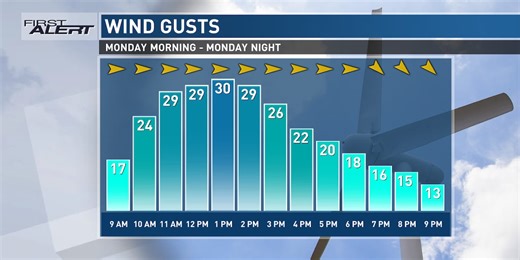 Gusty winds bring Warmer Weather