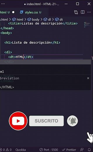Listas de DEFINICIÓN en HTML 🎯 [HTML desde cero] #Shorts - 22
