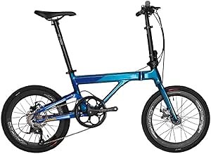 L-TWOO Java-NEO Unisex Adult Folding Bike 20" Wheel 9 Speed Dual Disc Brake Alloy Frame Foldable Uniex Urban City Bicycle for Women Men Teen for Commuting Camping