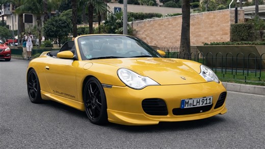 Open top Porsche 911 shows style and sound