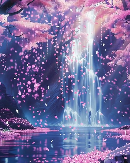 “When the sky paints with the colors of dreams and the river reflects eternity — magic awakens.” 🌸✨🌌 In a land untouched by time, cherry blossoms whisper secrets to the northern lights… Each petal that falls becomes a spark in the river of dreams, and every shimmer above is a memory reborn in starlight. Follow the current — it leads not to a place, but to a feeling. 💖 | DreamChemy