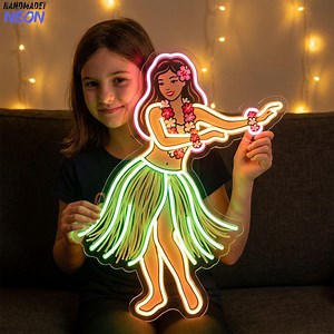 Personalized Hawaiian Dancer Girl Neon Sign, Custom Hawaiian LED Light, Tropical Bedroom Wall Decor, Handmade Summer Gift, Island Sign - Etsy