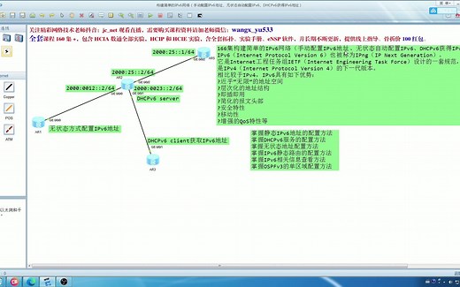 166 手动配置IPv6地址、无状态自动配置IPv6、DHCPv6获得IPv6地址、静态路由、OSPFv3配置实验