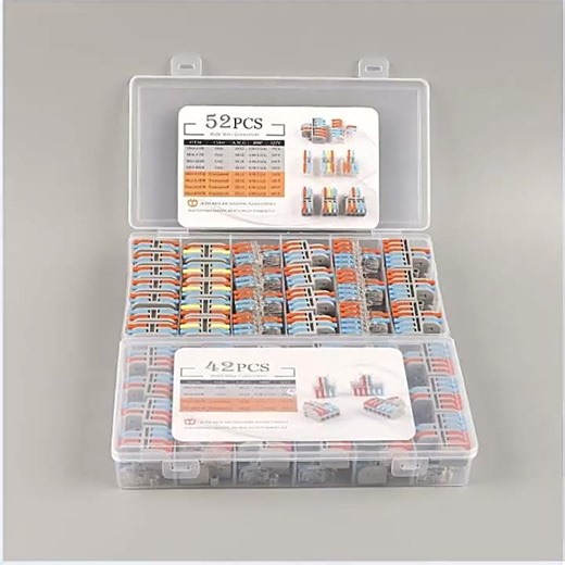 DIY GO 52PCS Mini Transparent Lever Nut Wire Connector Assortment