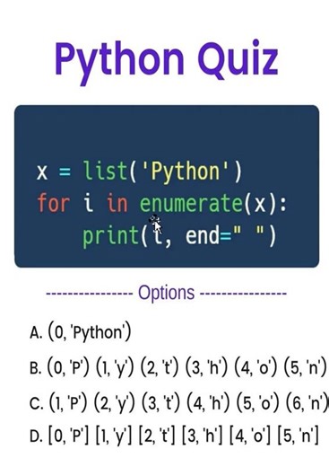 Python tutorial Quiz for Beginner to Advance choose the right option #coding #python #tech #exam