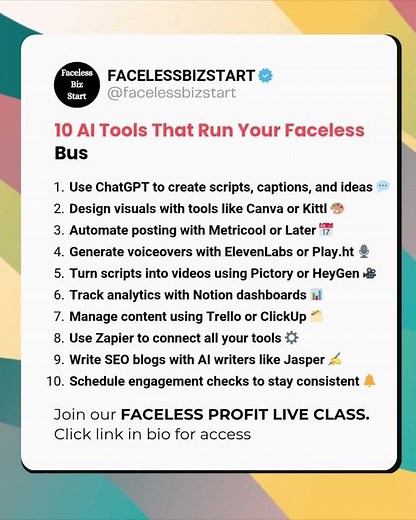 10 AI Tools That Run Your Faceless Business on Autopilot