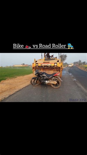 Bike 🏍️மேல Road Roller🛼 ஏறின என்ன ஆகும் தெரியுமா 😧|Experiment Tamilans | #shortsfeed #shorts