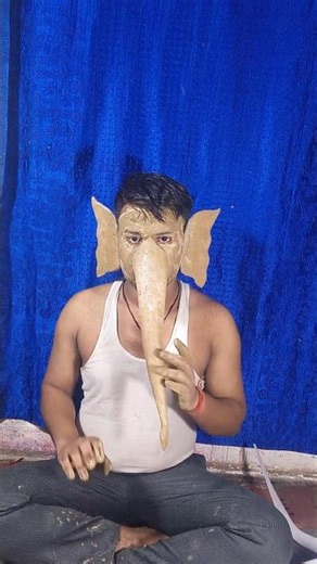 गणपति बप्पा चेहरे पे 😱😍 | Mitti Se Banaya Realistic Ganesh Ji #shorts #ganeshchaturthi #art #making
