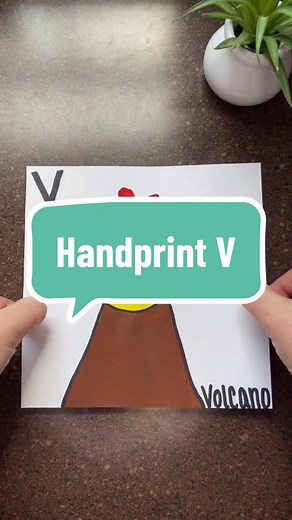 Handprint Volcano Craft for Kids