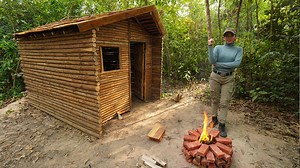 73K views · 5.5K reactions | Building Complete Survival Bushcraft Log Cabin Shelter | Bushcraft Skills | Facebook