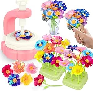 185pcs DIY Fabric Flower Bouquet Craft Kits for Kids Ages 3-12, STEM Educational Arts and Crafts Handmade Flower Making Kit Toy for Toddler Girls 3 4 5 6 7 8 9 10 11 12 Years Birthdays Christmas Gift