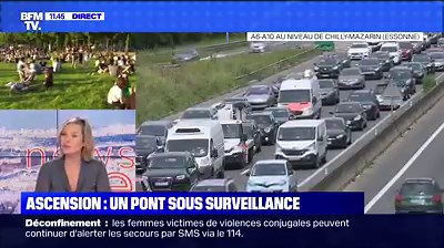Les Parisiens ont quitté en masse la capitale pour ce week-end de l'Ascension comme en attestent ces images de l'A6 | BFMTV