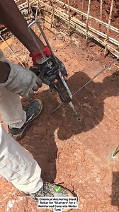 Injection of Chemical Mortar/Resin During Chemical Anchoring Process of Steel Rebar for Bevel Detail of an Underground Reinforced Concrete (RC) Water Tank. Injection procedure: 1. Attach the double tube resin/mortar that is specifies for the application (suppplier/engineer to advise) 2. Squeeze out afew drops of the mortar to the ground ensure there are no air bubbles 3. Insert gun nozzle in the drilled hole and press trigger to puah chemical in the hole bottom up unril hole is filles 4. Insert 