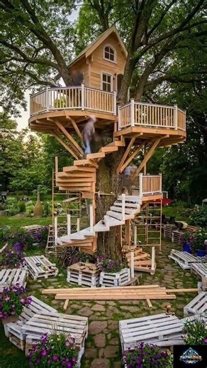 From backyard tree to dream sanctuary! ✨DIY project|transformation#DIYprojects #woodworking