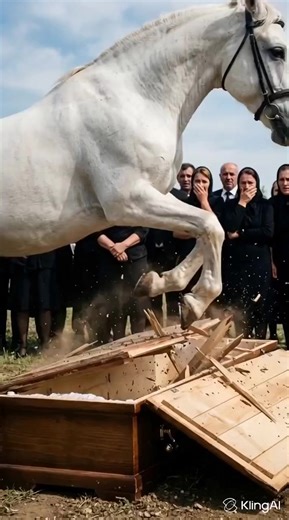 CALUL OPOREȘTE ÎNMORMÂNTAREA ȘI SPARGE SICRIUL… iar apoi apare un bilețel ciudat 😱🐴 Casa de la fermă mirosea a flori ofilite și lumânări topite. În mijloc, trupul lui Mihai Popescu zăcea nemișcat. Elena plângea cu tot corpul, tremurând lângă sicriu. Fratele lui, Andrei, stătea rigid, privirea fixă, încercând să țină durerea sub control. Procesiunea se mută spre cimitir. Elena își ia rămas-bun, iar sicriul este coborât. Atunci, un zgomot straniu… — Uitați! E calul! Un cal mare, cu coama fluturâ