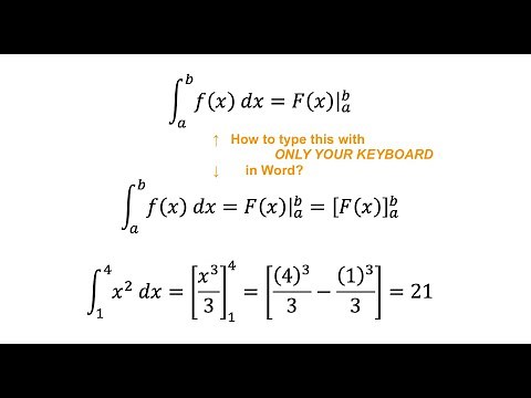 How to type upper and lower limits on integrals/brackets with keyboard only in Word!