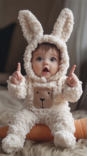 Cute Clickz | AI-made Cute little baby 👶 Bunny talks 🐰 #cutebaby #babyvideos #babyreels #funnybaby #babiesofinstagram Note: This baby is not real — we... | Instagram