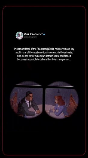 In Batman: Mask of the Phantasm (1993), rain serves as a key motif in one of the most emotional