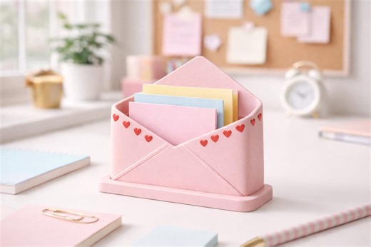 3D Printable Letter Holder | Envelope Shaped Note Holder STL | Digital Download - Etsy