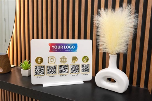 Custom Acrylic QR Code Business Sign – Social Media, Payment Scan - Etsy