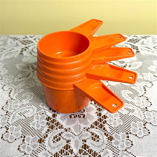 Vintage Orange Tupperware Measuring Cups Set of 5 C1970 - Etsy