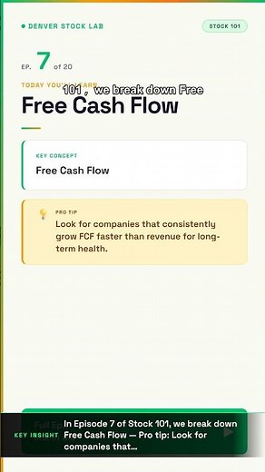 Ep.7 — Free Cash Flow explained in 60 seconds — no jargon, no finance degree needed. #Shorts