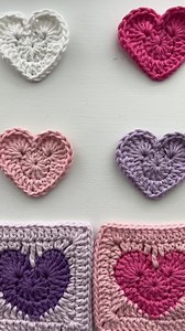Heart granny squares never get old 💗 If you’ve been wanting to learn this one (or need a refresher), the full tutorial is on YouTube 🎥 🔗 Link is in the comments below 👇 | Oh Me Oh My Crochet