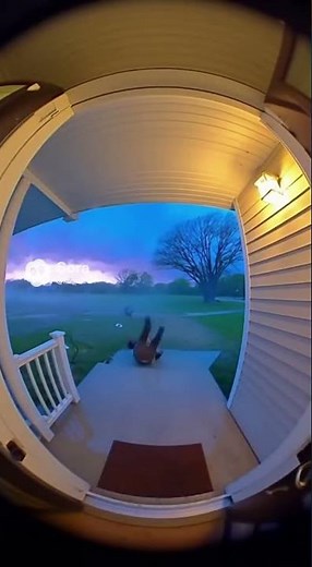 Man Runs From Tornado and Is Hit by Flying School Bus 😱🚌🌪️ #viral #tornado