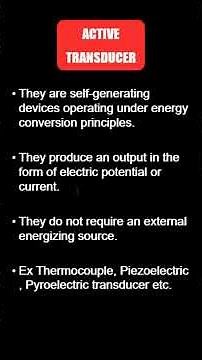 Active And Passive Transducers