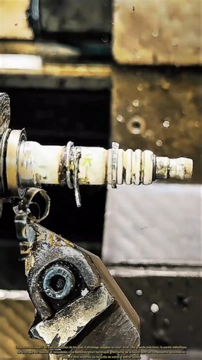 Le processus créatif de transformation de bougies d'allumage usagées au tour.