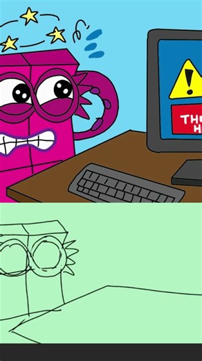 How to Draw Numberblock 8 Panic! Computer Virus Attack! #shorts