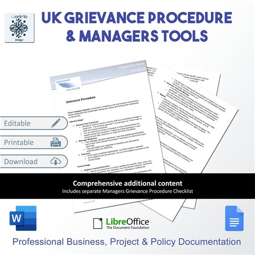 UK Grievance Procedure Template With Manager Checklist (digital Download) - Etsy UK