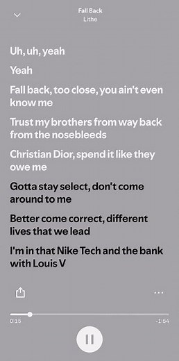 Lithe - Fall Back #spotify #lyrics #music #lithe #fallback