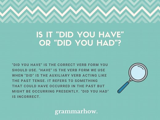 "Did You Have" or "Did You Had" - Correct Version Revealed